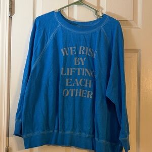 Old Navy Blue Crewneck Sweatshirt with Inspirational Slogan